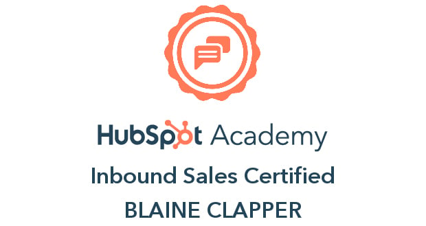 Inbound Sales Certified Blaine Clapper